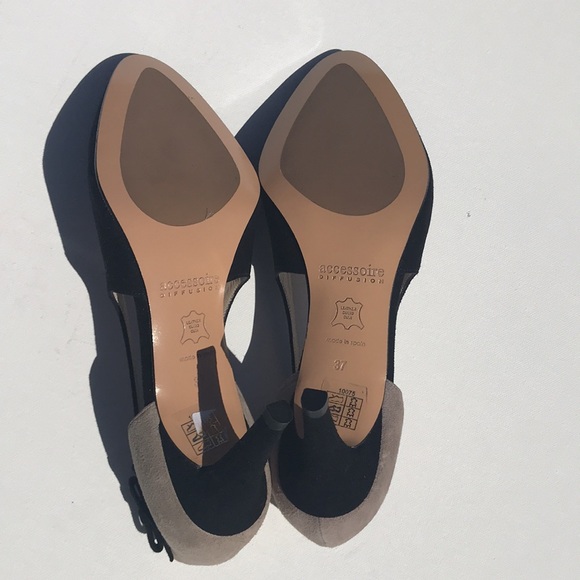 Accessoire Diffusion Suede Black and Grey Pumps - Picture 5 of 7